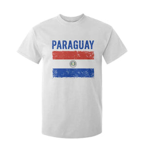 Vintage Paraguay Flag Distressed Paraguayan Pride Patriotic Soccer Fan Graphic T Shirt For Kid TS10 White Print Your Wear