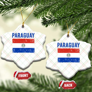 Vintage Paraguay Flag Distressed Paraguayan Pride Patriotic Soccer Fan Graphic Ceramic Ornament TS10 Print Your Wear