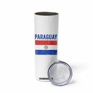 Vintage Paraguay Flag Distressed Paraguayan Pride Patriotic Soccer Fan Graphic Skinny Tumbler TS10 Print Your Wear