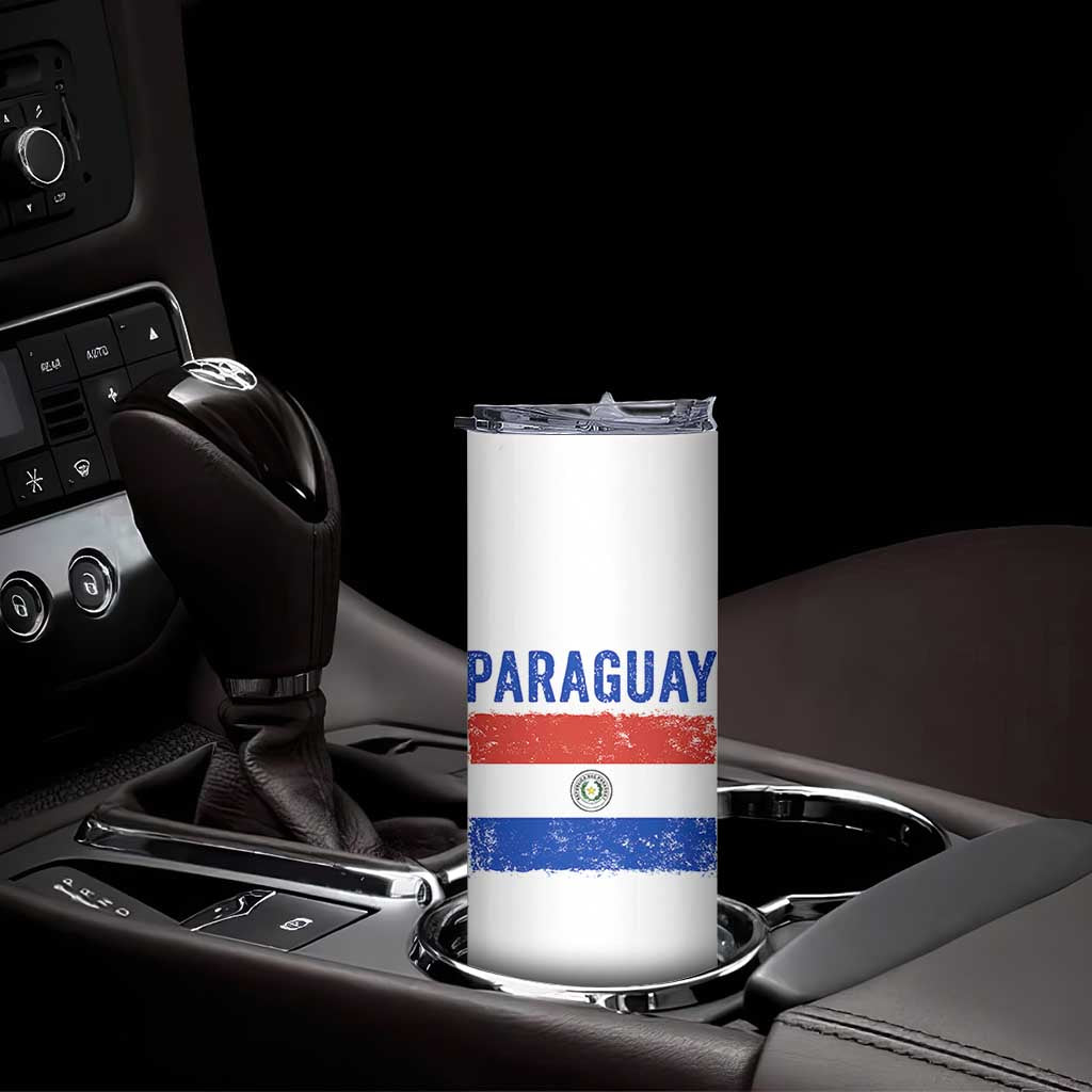 Vintage Paraguay Flag Distressed Paraguayan Pride Patriotic Soccer Fan Graphic Skinny Tumbler TS10 Print Your Wear