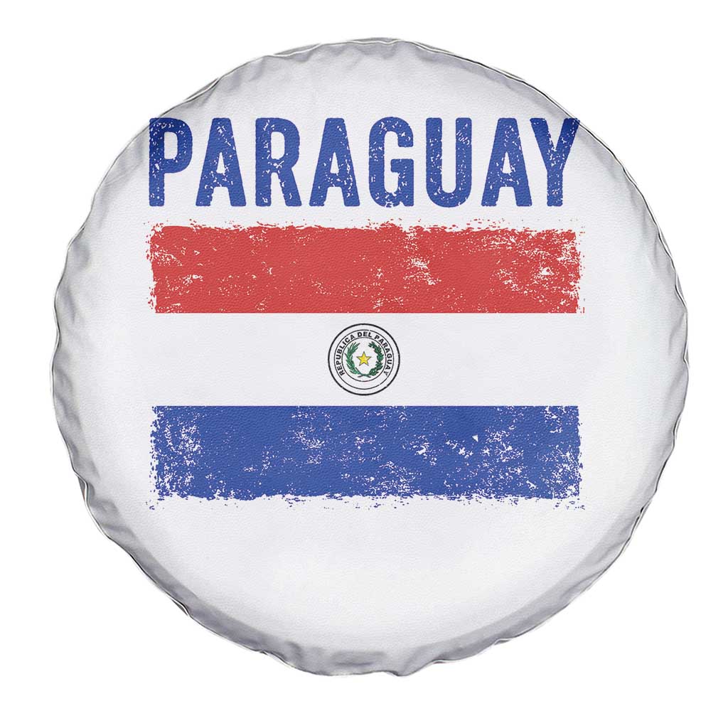 Vintage Paraguay Flag Distressed Paraguayan Pride Patriotic Soccer Fan Graphic Spare Tire Cover TS10 Print Your Wear