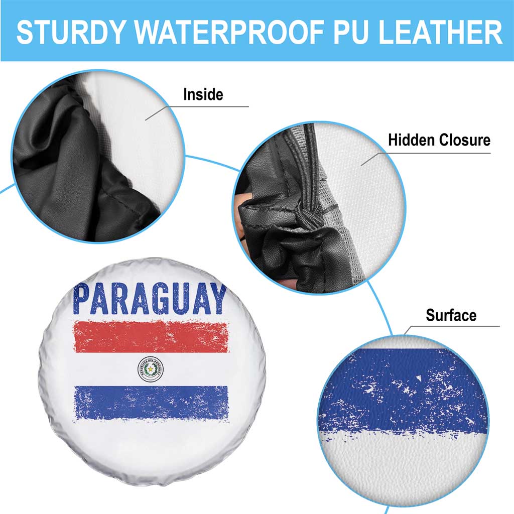 Vintage Paraguay Flag Distressed Paraguayan Pride Patriotic Soccer Fan Graphic Spare Tire Cover TS10 Print Your Wear