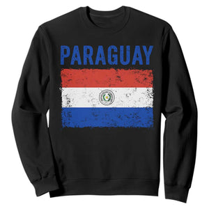 Vintage Paraguay Flag Distressed Paraguayan Pride Patriotic Soccer Fan Graphic Sweatshirt TS10 Black Print Your Wear
