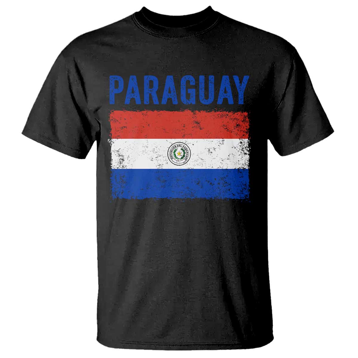 Vintage Paraguay Flag Distressed Paraguayan Pride Patriotic Soccer Fan Graphic T Shirt TS10 Black Print Your Wear
