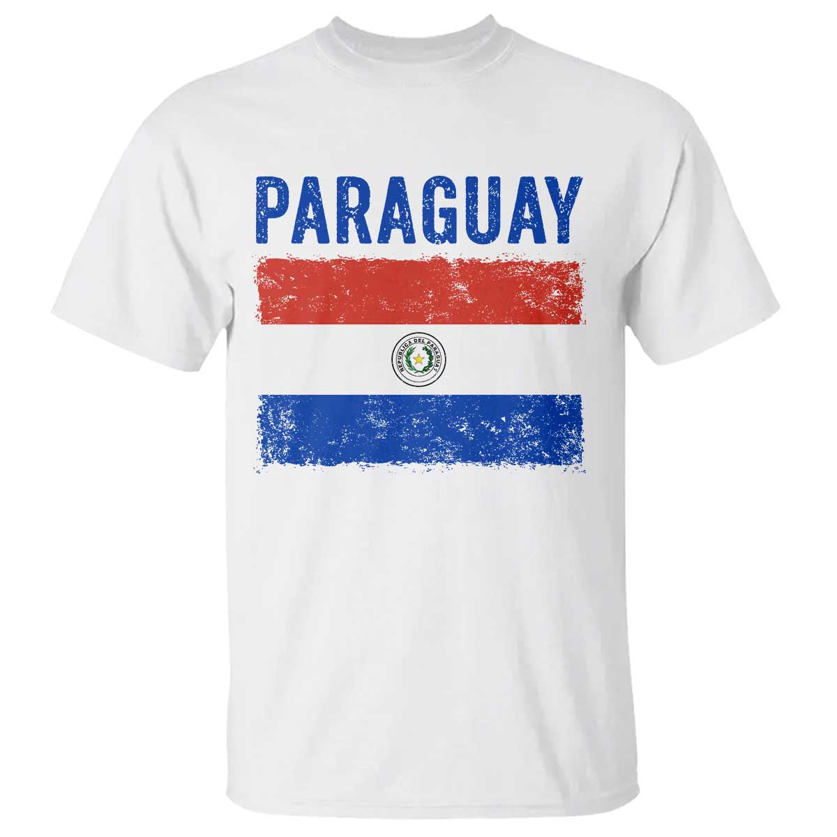 Vintage Paraguay Flag Distressed Paraguayan Pride Patriotic Soccer Fan Graphic T Shirt TS10 White Print Your Wear