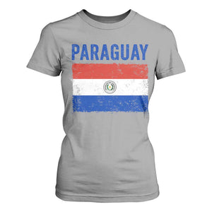 Vintage Paraguay Flag Distressed Paraguayan Pride Patriotic Soccer Fan Graphic T Shirt For Women TS10 Sport Gray Print Your Wear