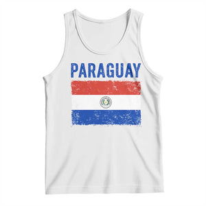 Vintage Paraguay Flag Distressed Paraguayan Pride Patriotic Soccer Fan Graphic Tank Top TS10 White Print Your Wear