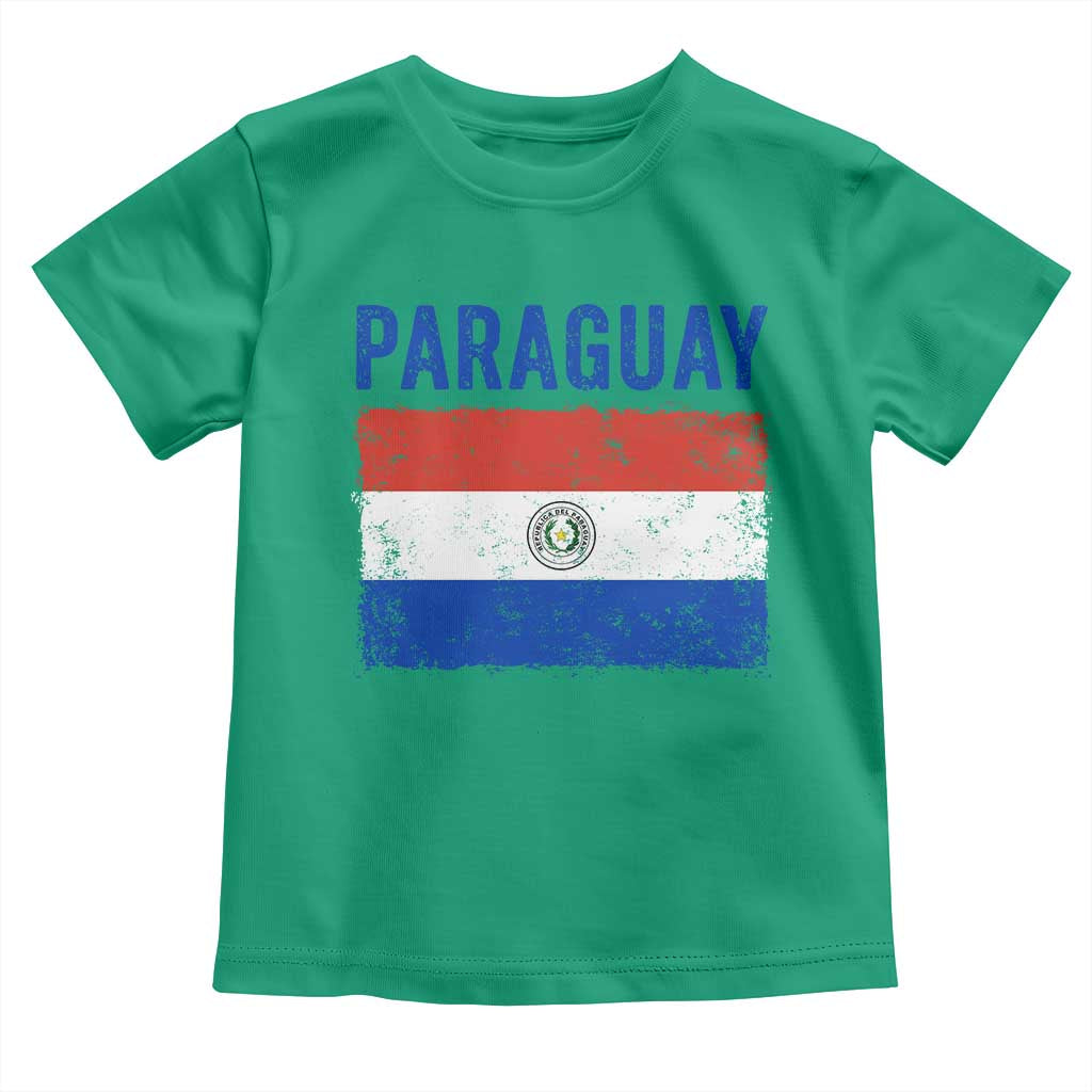 Vintage Paraguay Flag Distressed Paraguayan Pride Patriotic Soccer Fan Graphic Toddler T Shirt TS10 Irish Green Print Your Wear
