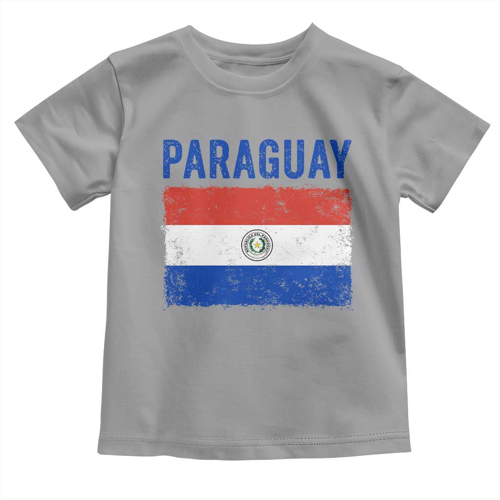 Vintage Paraguay Flag Distressed Paraguayan Pride Patriotic Soccer Fan Graphic Toddler T Shirt TS10 Sport Gray Print Your Wear