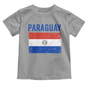 Vintage Paraguay Flag Distressed Paraguayan Pride Patriotic Soccer Fan Graphic Toddler T Shirt TS10 Sport Gray Print Your Wear
