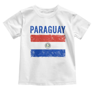 Vintage Paraguay Flag Distressed Paraguayan Pride Patriotic Soccer Fan Graphic Toddler T Shirt TS10 White Print Your Wear