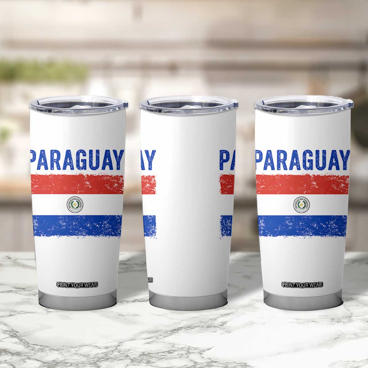 Vintage Paraguay Flag Distressed Paraguayan Pride Patriotic Soccer Fan Graphic Tumbler Cup TS10 Print Your Wear