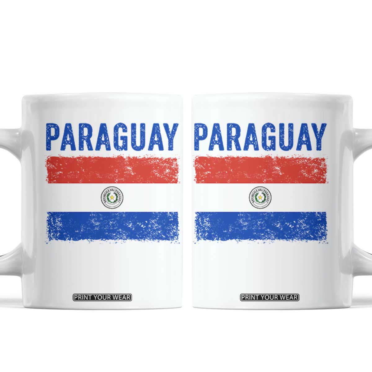 Vintage Paraguay Flag Distressed Paraguayan Pride Patriotic Soccer Fan Graphic Coffee Mug TS10 White Print Your Wear