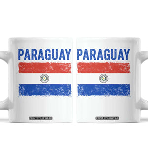 Vintage Paraguay Flag Distressed Paraguayan Pride Patriotic Soccer Fan Graphic Coffee Mug TS10 White Print Your Wear