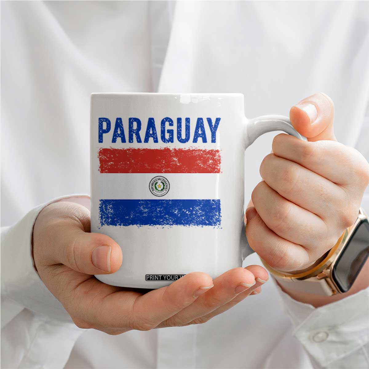 Vintage Paraguay Flag Distressed Paraguayan Pride Patriotic Soccer Fan Graphic Coffee Mug TS10 Print Your Wear