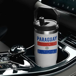 Vintage Paraguay Flag Distressed Paraguayan Pride Patriotic Soccer Fan Graphic Flip Straw Tumbler TS10 Print Your Wear