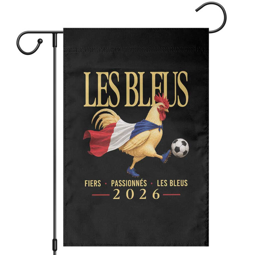 Les Bleus 2026 France Soccer Garden Flag Rooster Wearing French Flag Patriotic Football Fan Graphic TS10 Black Print Your Wear