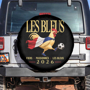 Les Bleus 2026 France Soccer Spare Tire Cover Rooster Wearing French Flag Patriotic Football Fan Graphic TS10 No hole Black Print Your Wear