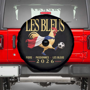 Les Bleus 2026 France Soccer Spare Tire Cover Rooster Wearing French Flag Patriotic Football Fan Graphic TS10 Black Print Your Wear