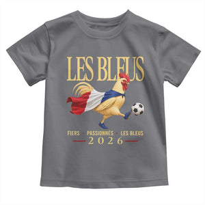 Les Bleus 2026 France Soccer Toddler T Shirt Rooster Wearing French Flag Patriotic Football Fan Graphic TS10 Charcoal Print Your Wear