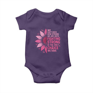Breast Cancer Baby Onesie Pink Ribbon Being Strong Quote Support Gift TS10 Purple Print Your Wear