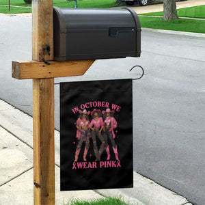 In October We Wear Pink Garden Flag Breast Cancer Awareness Month Cowgirl Pink Ribbon TS10 Print Your Wear