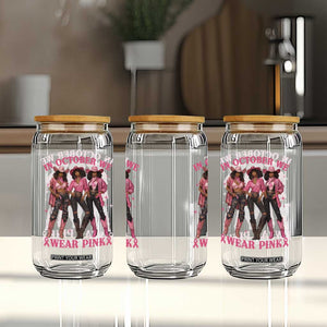 In October We Wear Pink Glass Can Breast Cancer Awareness Month Cowgirl Pink Ribbon TS10 Print Your Wear