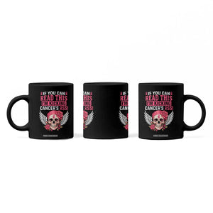 Funny Breast Cancer Survivor Coffee Mug Im Kicking Cancers Ass Pink Ribbon Skull TS10 Print Your Wear