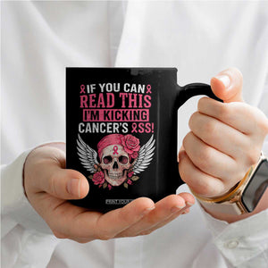 Funny Breast Cancer Survivor Coffee Mug Im Kicking Cancers Ass Pink Ribbon Skull TS10 Print Your Wear