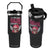 Funny Breast Cancer Survivor Flip Straw Tumbler Im Kicking Cancers Ass Pink Ribbon Skull TS10 One Size: 30 oz Black Print Your Wear