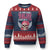 Funny Breast Cancer Survivor Ugly Christmas Sweater Im Kicking Cancers Ass Pink Ribbon Skull TS10 Navy Red Print Your Wear
