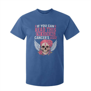 Funny Breast Cancer Survivor T Shirt For Kid Im Kicking Cancers Ass Pink Ribbon Skull TS10 Royal Blue Print Your Wear