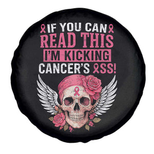 Funny Breast Cancer Survivor Spare Tire Cover Im Kicking Cancers Ass Pink Ribbon Skull TS10 Print Your Wear