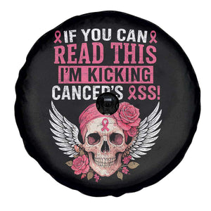 Funny Breast Cancer Survivor Spare Tire Cover Im Kicking Cancers Ass Pink Ribbon Skull TS10 Print Your Wear
