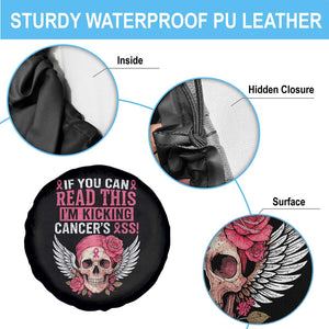 Funny Breast Cancer Survivor Spare Tire Cover Im Kicking Cancers Ass Pink Ribbon Skull TS10 Print Your Wear