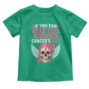 Funny Breast Cancer Survivor Toddler T Shirt Im Kicking Cancers Ass Pink Ribbon Skull TS10 Irish Green Print Your Wear