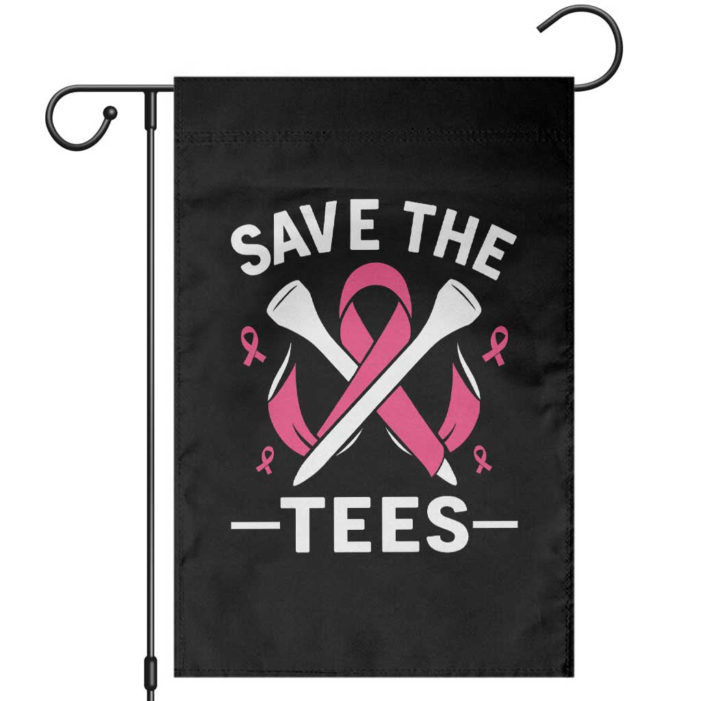 Breast Cancer Awareness Pink Ribbon Golf Garden Flag Funny Save The Tees TS10 Black Print Your Wear
