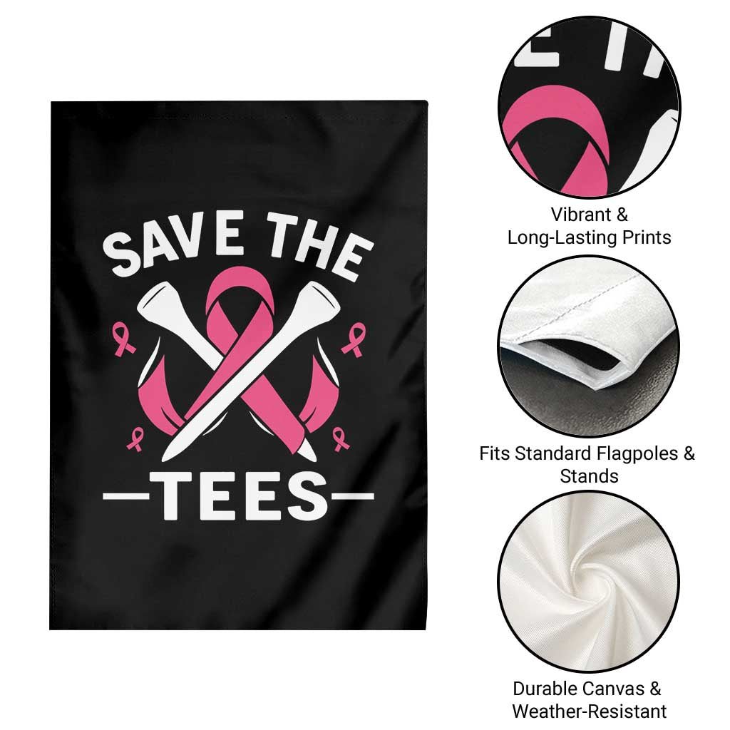Breast Cancer Awareness Pink Ribbon Golf Garden Flag Funny Save The Tees TS10 Print Your Wear