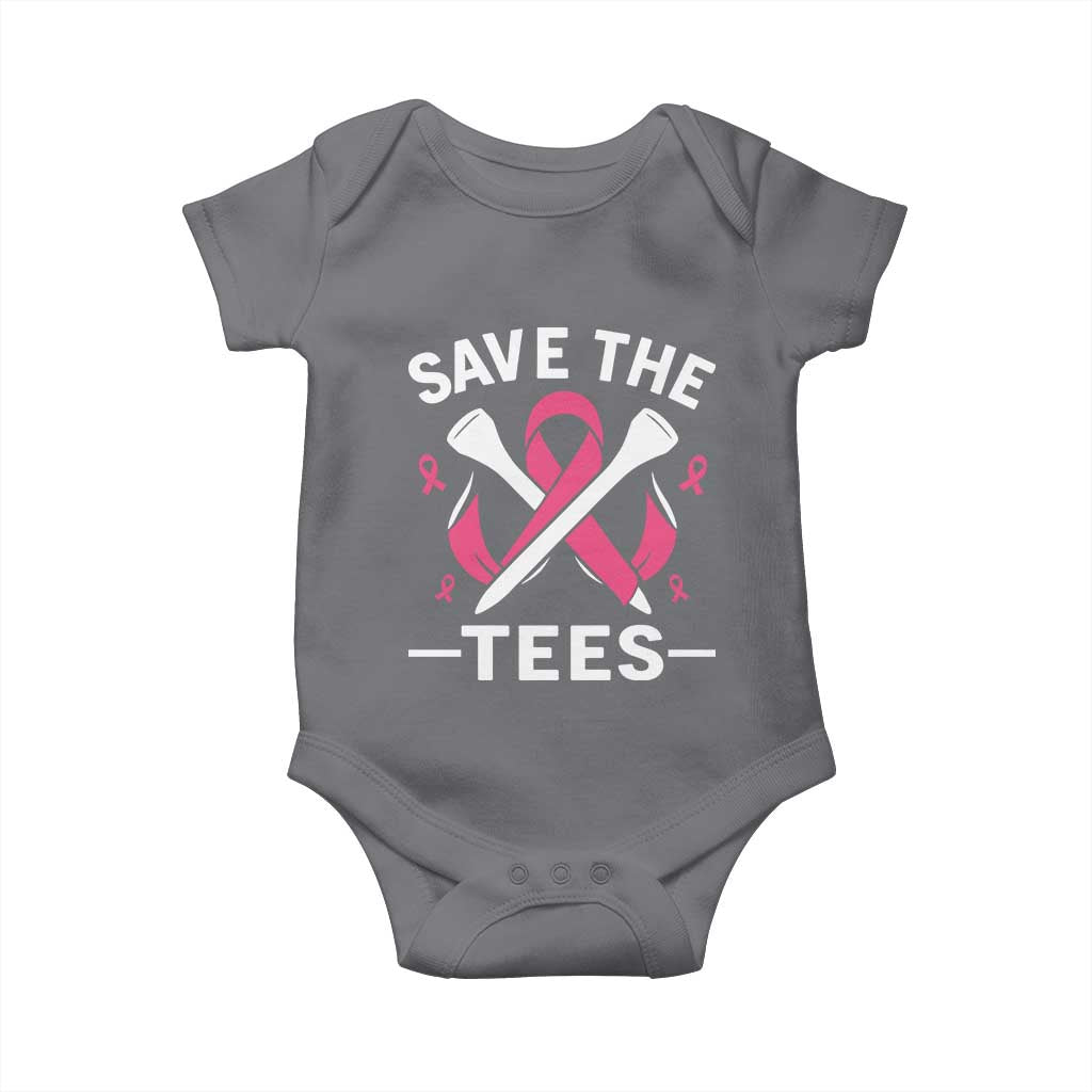Breast Cancer Awareness Pink Ribbon Golf Baby Onesie Funny Save The Tees TS10 Charcoal Print Your Wear