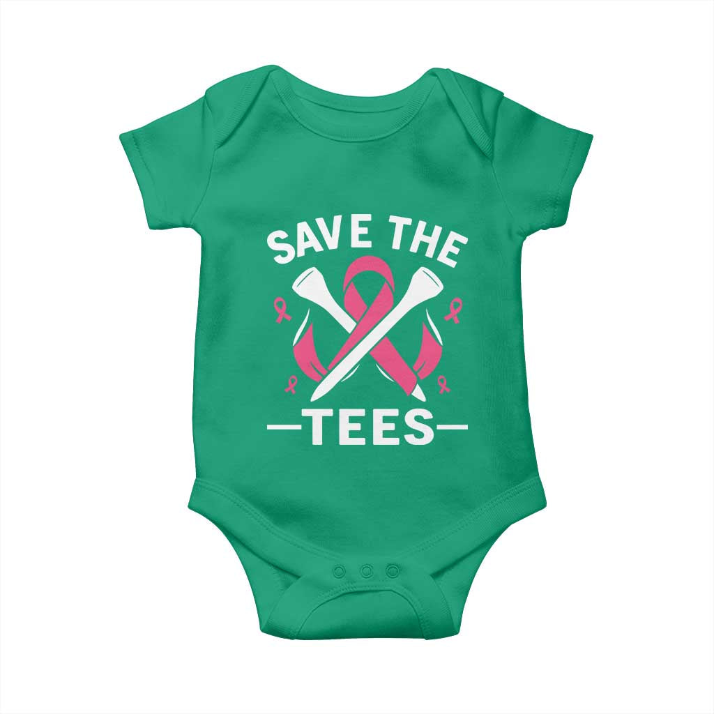 Breast Cancer Awareness Pink Ribbon Golf Baby Onesie Funny Save The Tees TS10 Irish Green Print Your Wear