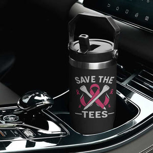 Breast Cancer Awareness Pink Ribbon Golf Flip Straw Tumbler Funny Save The Tees TS10 Print Your Wear