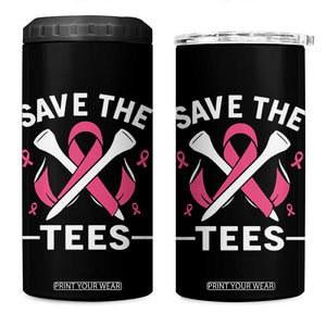 Breast Cancer Awareness Pink Ribbon Golf 4 in 1 Can Cooler Tumbler Funny Save The Tees TS10 One Size: 16 oz Black Print Your Wear