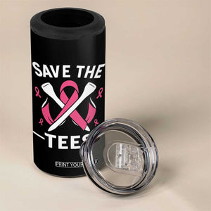 Breast Cancer Awareness Pink Ribbon Golf 4 in 1 Can Cooler Tumbler Funny Save The Tees TS10 Print Your Wear