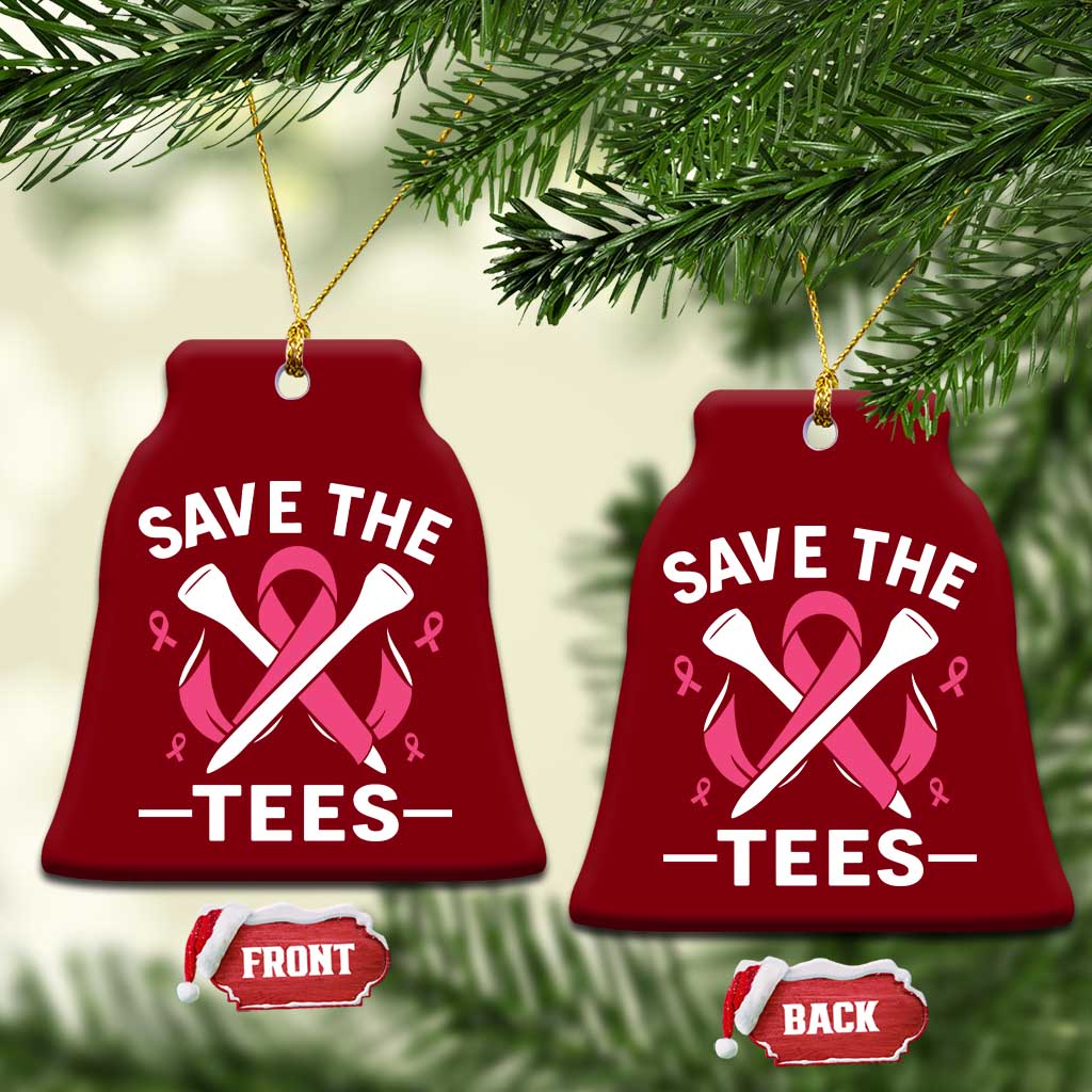 Breast Cancer Awareness Pink Ribbon Golf Ceramic Ornament Funny Save The Tees TS10 Print Your Wear