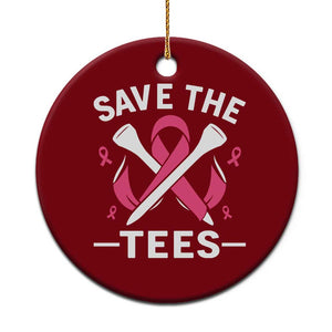 Breast Cancer Awareness Pink Ribbon Golf Ceramic Ornament Funny Save The Tees TS10 1pc Red Print Your Wear
