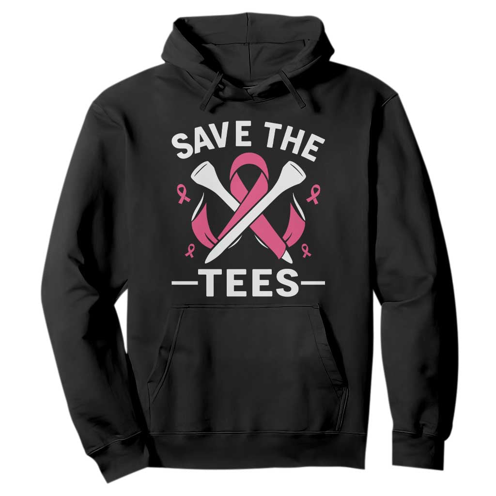 Breast Cancer Awareness Pink Ribbon Golf Hoodie Funny Save The Tees TS10 Black Print Your Wear