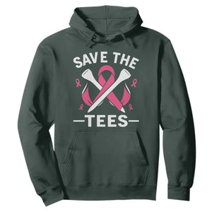 Breast Cancer Awareness Pink Ribbon Golf Hoodie Funny Save The Tees TS10 Dark Forest Green Print Your Wear