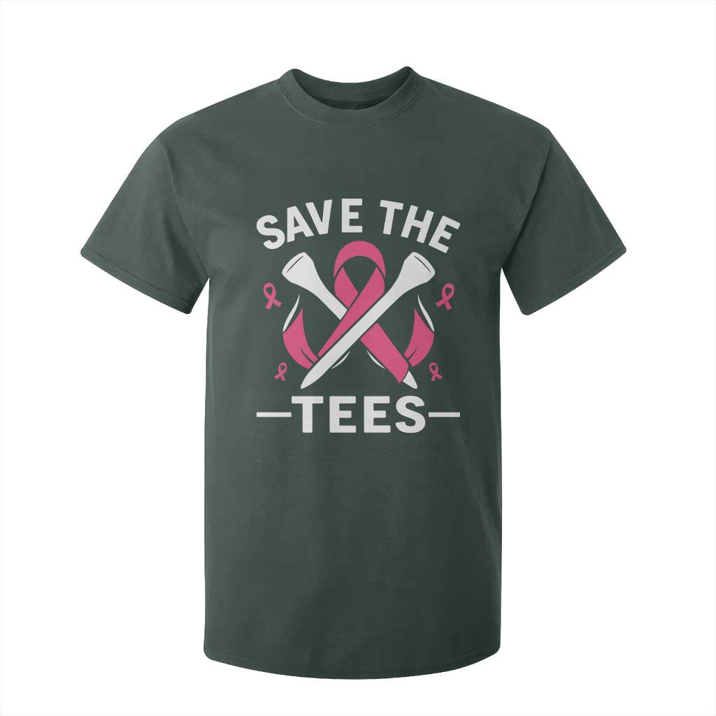 Breast Cancer Awareness Pink Ribbon Golf T Shirt For Kid Funny Save The Tees TS10 Dark Forest Green Print Your Wear