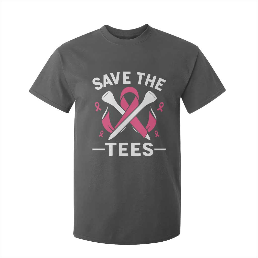 Breast Cancer Awareness Pink Ribbon Golf T Shirt For Kid Funny Save The Tees TS10 Dark Heather Print Your Wear