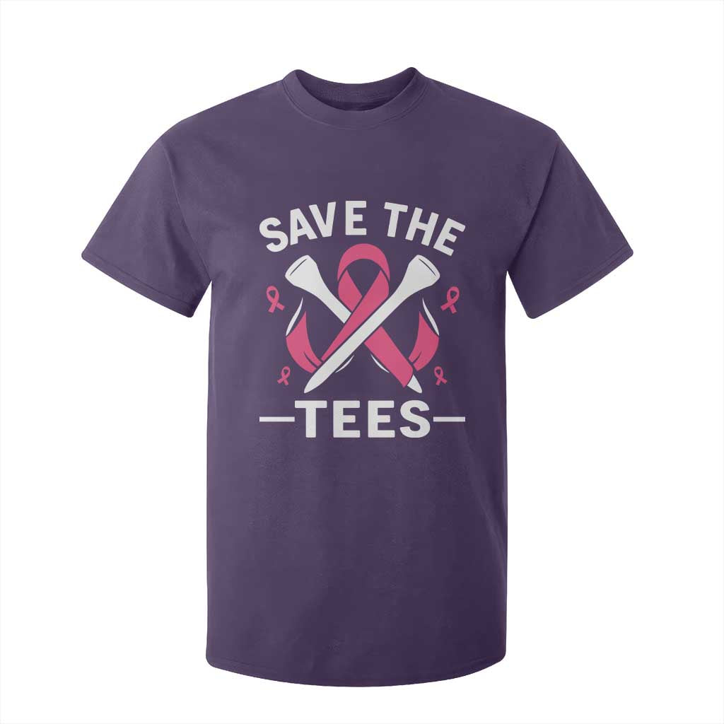 Breast Cancer Awareness Pink Ribbon Golf T Shirt For Kid Funny Save The Tees TS10 Purple Print Your Wear